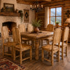 Rustic Mexican wooden chair with plank back and straight legs in a cozy country cabin