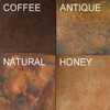 Copper apron vessel sink patina options: coffee, antique, natural and honey finish