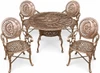 Sun and moon aluminum dining furniture sets for patios