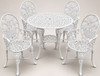 White garden aluminum dining furniture sets with sunflower cart design