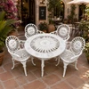 White sun aluminum dining furniture sets for elegant patios at a courtyard cafe