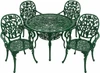 Green Aluminum dining furniture sets with floral garden chair design