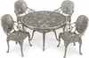 Peacock aluminum dining furniture sets with ornate garden style