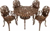Aluminum dining furniture sets with bronze finish and cactus design