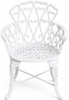 White heart scroll aluminum garden chair with romantic patio design