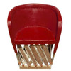 Traditional Mexican equipal armchair in cherry wood and pig skin in red terra cotta color