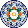 Mexican talavera floral cobalt bath bathroom sink topview