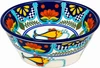 Mexican talavera fish floral round bath vessel sink