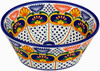 Floral talavera round bath cone shape vessel sink