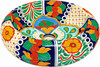 Round talavera vessel Mexican bathroom sink multicolor floral