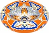 Orange blue talavera vessel Mexican bathroom sink design