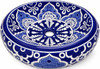 Talavera bathroom vessel sink blue white floral design