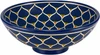 Talavera vessel sink round blue floral design top view