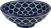Talavera vessel sink round blue floral design top view