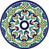 Talavera vessel sink round floral lattice design drain view
