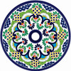 Talavera vessel sink round floral lattice design drain view