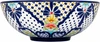 Talavera vessel sink round blue floral pattern design