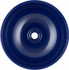 Talavera vessel sink round cobalt minimalist design drain view