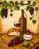 Mexican tile mural wine and grapes