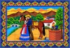 Mexican tile mural romantic couple