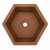 Hammered copper bar sink six-sided design