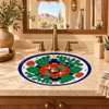 Oval talavera bathroom sink cactus desert folk design in a modern desert resort bath