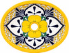 Oval talavera yellow flower mexican bathroom sink