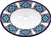 Mexican oval talavera blue floral bathroom sink