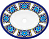 Mexican oval talavera blue floral bathroom sink