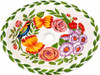 Oval mexican talavera hummingbird floral bathroom sink