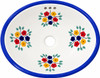 Oval talavera floral cobalt mexican bathroom sink