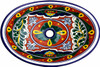 Oval talavera terracotta scroll mexican bathroom sink