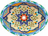 Oval mexican talavera floral starburst bathroom sink