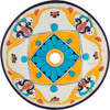 above counter ceramic blue flowers sink