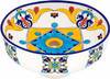 Talavera above counter bathroom sink floral geometric design side view
