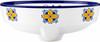 Talavera above counter Mexican bathroom sink yellow flower