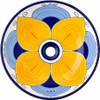 Talavera above counter Mexican bathroom sink yellow flower main image