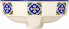 Talavera above counter Mexican bathroom sink quatrefoil design