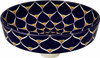 Talavera radial navy floral above counter bathroom sink side view