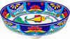 Talavera above counter fish design bathroom sink side view