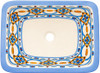 Rectangular talavera bathroom sink blue geometric pattern design