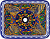 Hand painted rectangular talavera bathroom sink blue floral