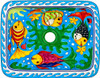Rectangular talavera bathroom sink colorful fish design handmade