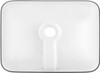 Rectangular talavera bathroom sink geometric starburst pattern view from undernigh