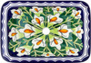 Rectangular talavera bathroom sink white calla lily design