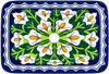 Rectangular talavera bathroom sink white calla lily design