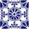 Cobalt rosette talavera tile