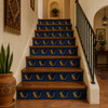 Golden lizard cobalt mexican tile 6x6 inch decorating stair risers with bold cobalt and golden contrast