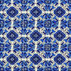 Talavera blue medallion tile showing nine tile set with solid blue tones and clear grout lines