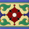 Mexican talavera floral relief border tile